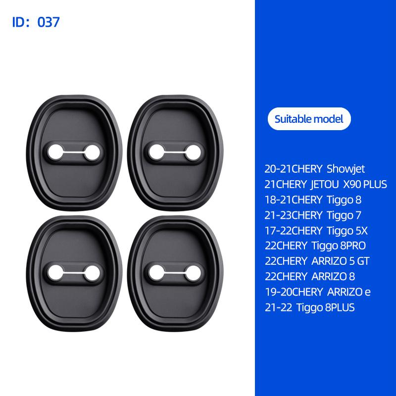

4Pieces Black Silicone Doors Lock Buckle Cover Protective Sleeve Shock Mat for Chery Tiggo7 Tiggo5X Tiggo8 Arrizo8 Jetour X70