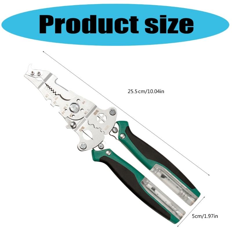 Wire Stripping Plier with Electricity Measurement Electrician Plier 11 In 1 Multifunctional Wire Stripping Plier