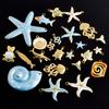 3pcs Blue Oil Dripping Charm Sea Animal Fish Spiral Conch Stainless Steel Pendants For Jewelry Making Supplies DIY Beach Charms