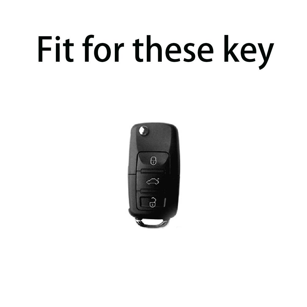 Abs Carbon Car Key Case Cover For Volkswagen Vw Polo Golf Passat Tiguan Beetle Caddy T5 Up Eos Skoda Octavia Seat Leon Altea