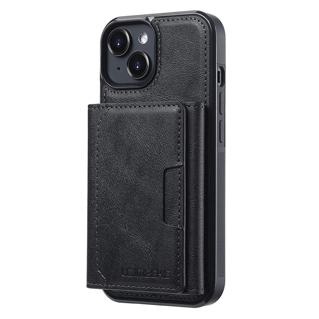 LC.IMEEKE L5 For iPhone 13 Magnetic Phone Case Leather Back Cover with Detachable Card Holder
