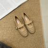 2025 Spring Women's Outdoor Mary Jane Shoes Chinese Style Square Toe Embroidery Jacquard Designer Walking Shallow Ladies Flats