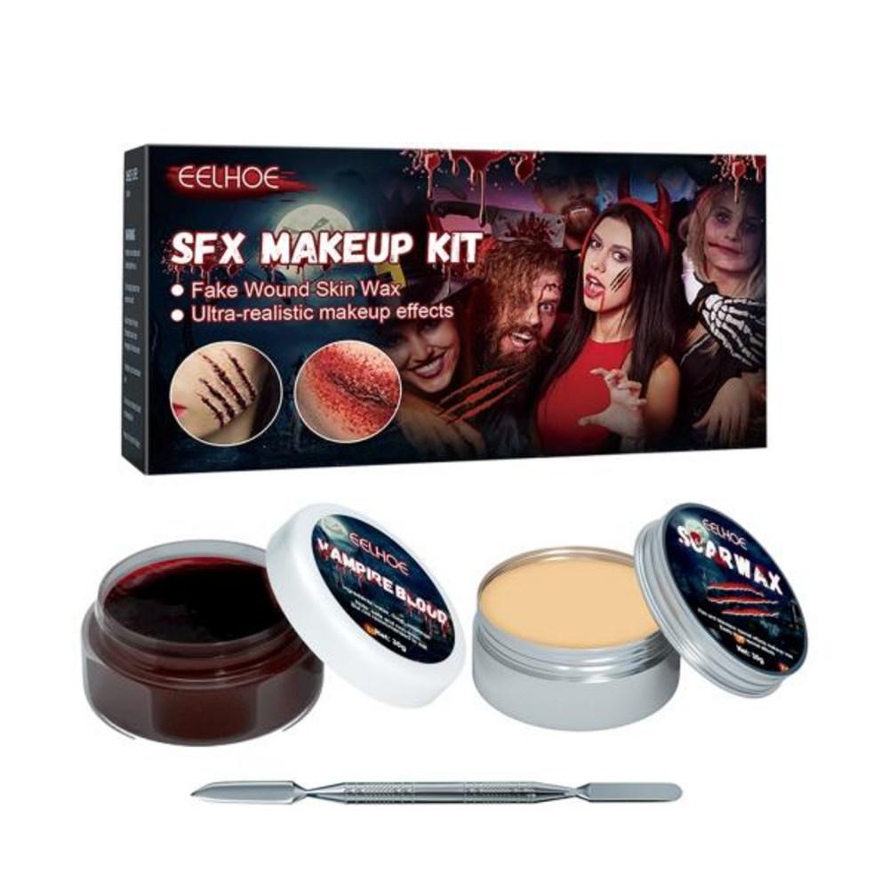 EELHOE SFX Makeup Kit Scar Wax Halloween Stage Fake Wound Skin Party Blood Painting Special Effect Set, 1 Set, 1 Piece
