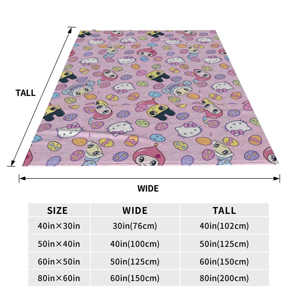 Japanese Tamagotchis Super Warm Blanket  Kids Adult Plush Throw Blanket Novelty Couch Chair Flannel Bedspread Sofa Bed Cover