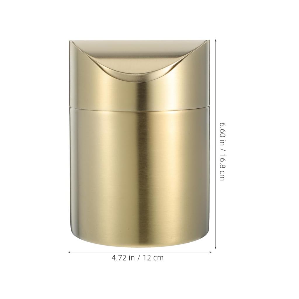 TOYMYTOY Tabletop Trash Small Mini Trash Mini Cosmetic Trash Tabletop Trash Can for Dressing Gold Can, Can, Basket, Can, Bathroom, Kitchen, Table,