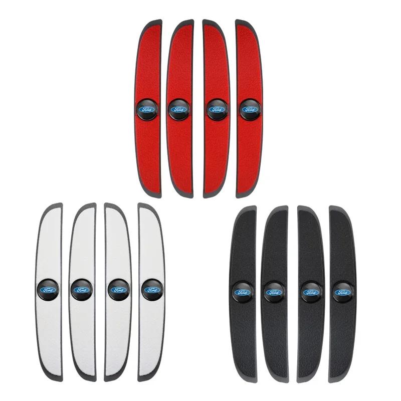 QVEE1 For Ford Emblem Mustang Explorer Kuga Focus Fiesta Escape Fusion Taurus 4pcs Car Door Anti-Collision Strip Bumper Badge Sticker