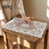 Versatile Home Furnishing Pad Retro Lace Placemat White Floral Doilies Embroidered Table Mat Cream Style Decorative Placemat Sheer Mesh Doily