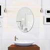 ¡caliente! Pegatinas de pared de espejo ovalado, papel tapiz autoadhesivo impermeable acrílico HD para decoración de pared del hogar
