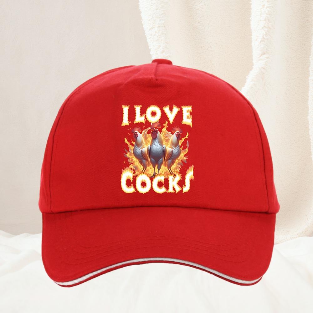 I Love Cocks Roosters Funny Meme hat Chicken Lovers Baseball Cap funny Adjustable Dad Hat Outdoor Hiking hats Adjustable