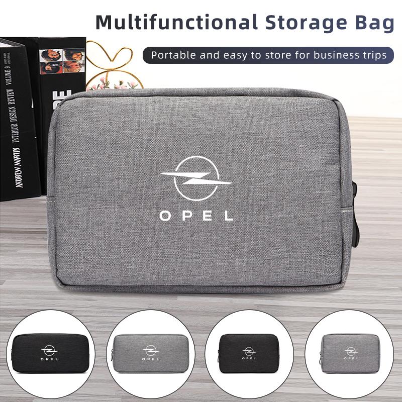 Car Logo Digital Storage Bag Waterproof Data Cable Travel Handbag For Opel Astra Corsa Insignia Zafira Vectra Meriva Mokka Grand QS7