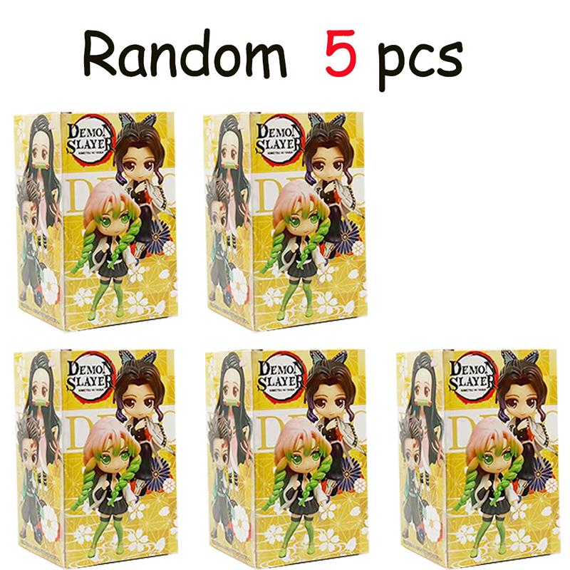 8pcs Anime Demon Slayer blind box Tanjiro Kamado Nezuko cartoon figure PVC model ornament child Christmas Halloween gift