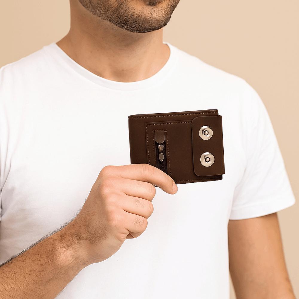 Magnetic Buckle Men's Wallet Anti-Theft Credit Card Holder Casual Short Card Bag  Daily Use