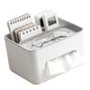 Tissue Box Cover Rectangular Multifunctional Napkin Box Holder with Remote Control Box for Living Room