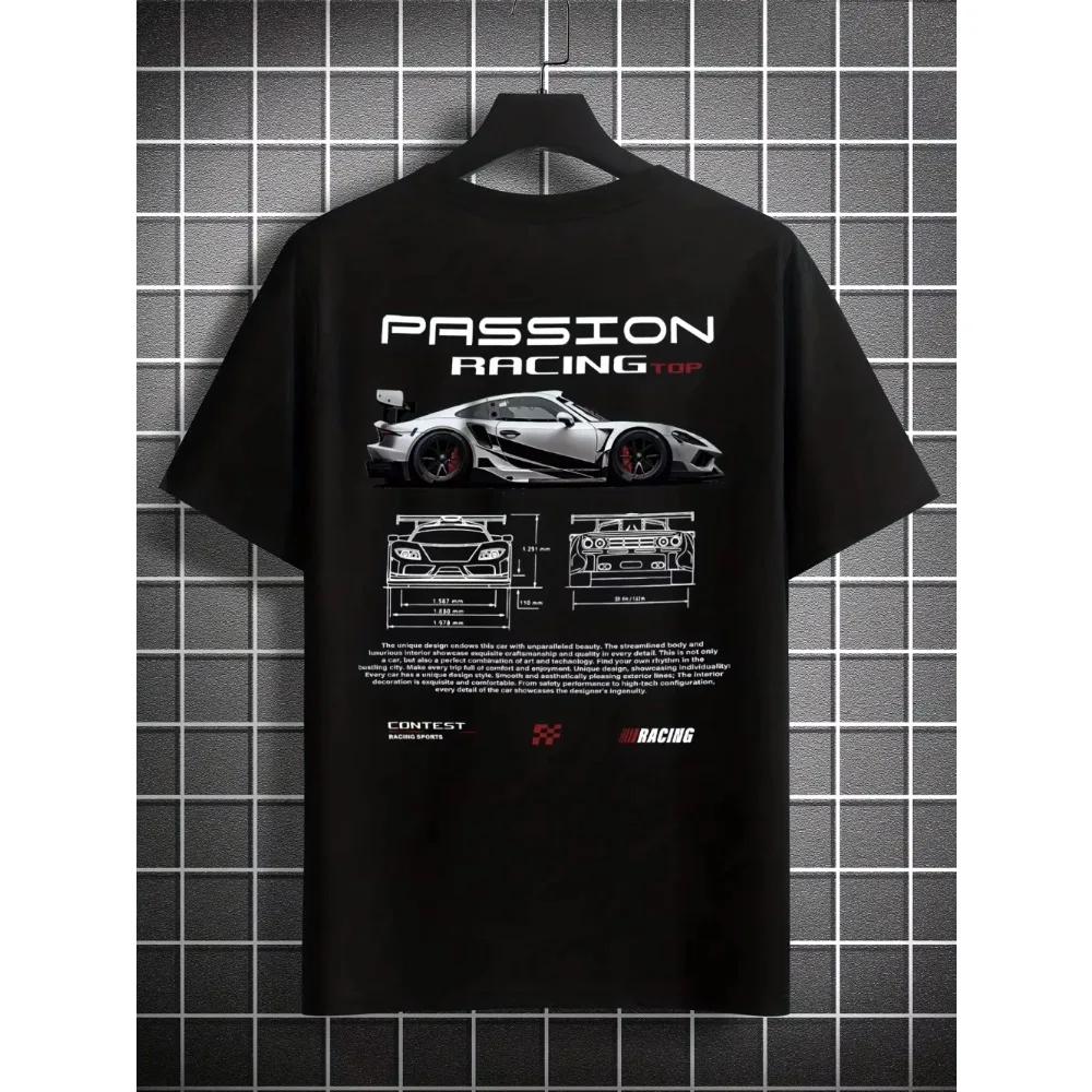 2025 Neues Rennmuster T-Shirt Herren Damen Sommer Kurzarm Rundhals Leicht Atmungsaktiv Lässig Grafik T-Shirt Sportbekleidung