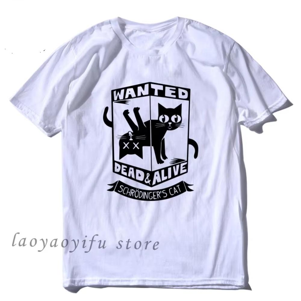 Women Men T Shirt Funny Schrodingers Cat Graphic Tshirts Unisex Leisure Short Sleeve Tee Summer Oversized T Shirt Ropa Hombre