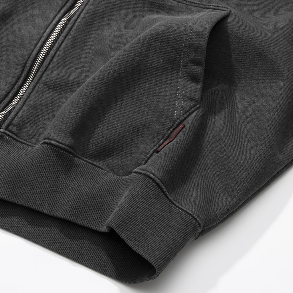 Psshopper Pigment Small Logo Zip-Up Hoodie [Dark Gray]