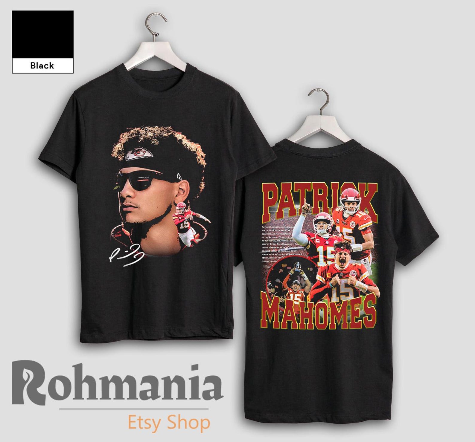 Patrick Mahomes Shirt, American Football Merch Shirt, 90s Retro Personalized Casual T-Shirt XL