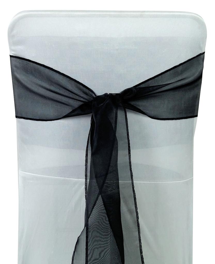 Darling Souvenir Pack Of 25 Organza Chair Sashes Bow Sash For Wedding & Events Supplies Party Decoration Chair Cover Sash - Colors