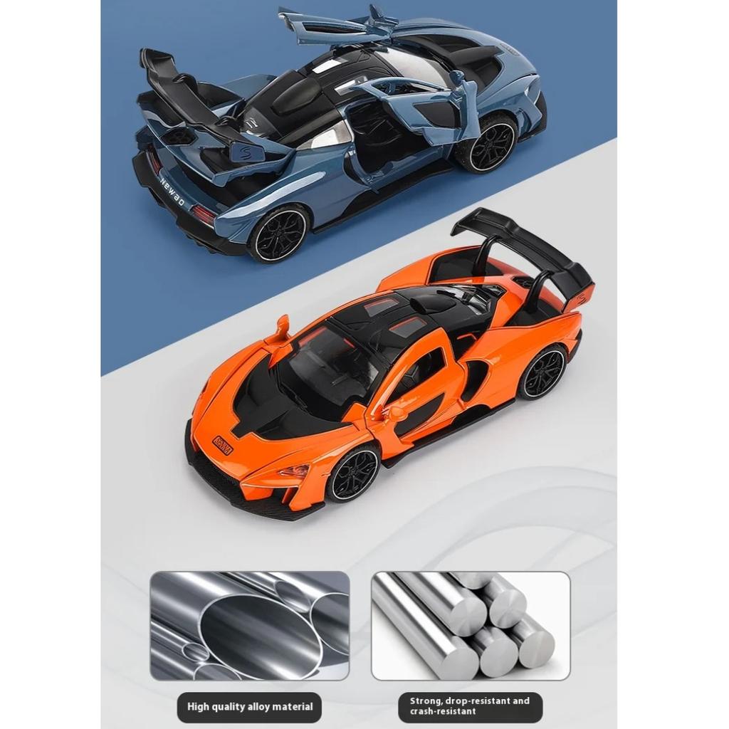 1/32 Scale McLaren Senna Alloy Car Model Diecasts Metal Toy Vehicles Model Simulation Sound and Light Collection Kids Birthday Gifts