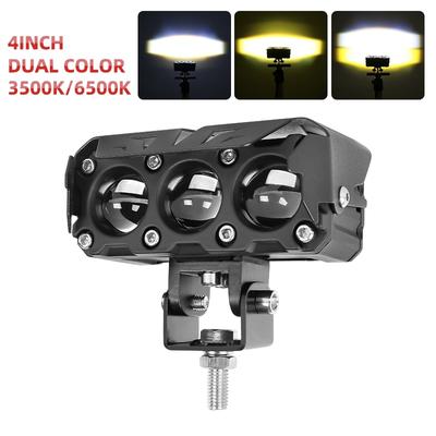 Dual Color Lights Motorcycle Spotlights Led Headlights Four Eye High and Low Beam Waterproof