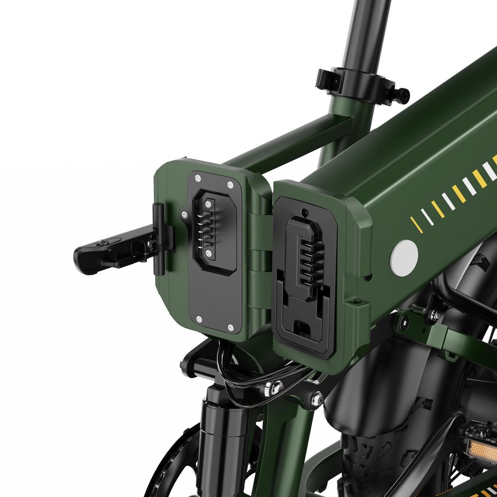 APEFOX RH20 Składany Elektryczny Rower Fat Bike Podwójne Silniki 750W Opony 20" Zielony