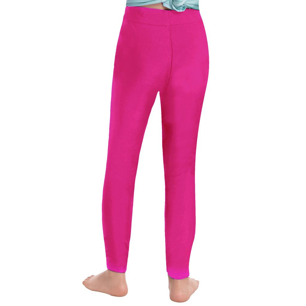 Girls Elastic Waistband Stretchy Long Pants Leggings Skating Casual Sports Wear Childrens Dance Bottoms