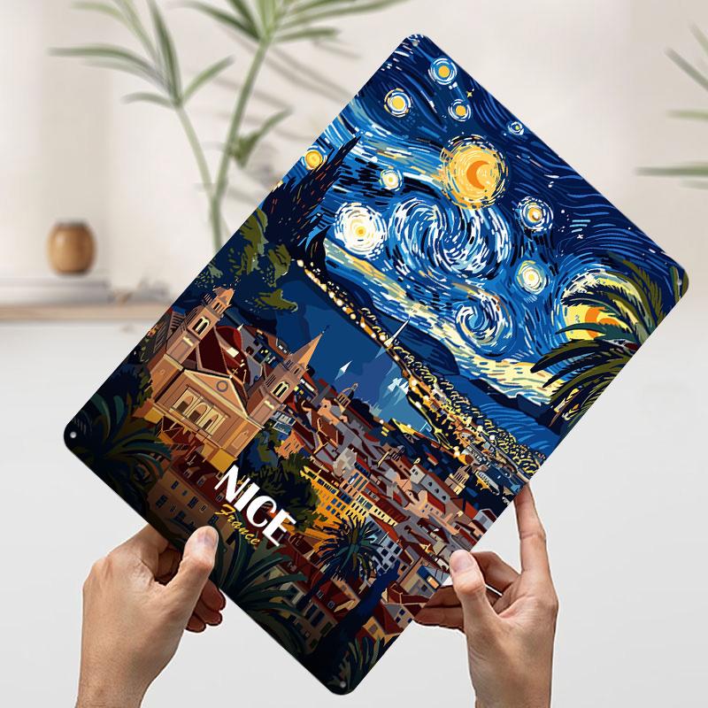 Nice France Starry Night Inspired Art Metal Poster Customized Wall Art Retro Vintage Tinplate Signs for Decoration At Home Decor