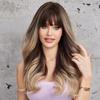 EASIHAIR Blonde Mixed Ombre Synthetic Wigs Long Wavy Natural Hair Wigs with Bangs for Women Cosplay Lolita Wig Heat Resistant