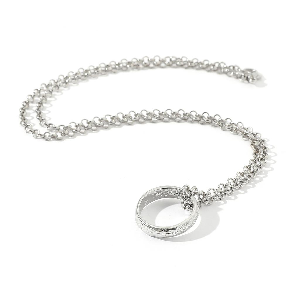 Outfit Cosplay Lord Rings Fashion Costume Gandalf Ring Necklace Simple Style Ring Pendant Chain