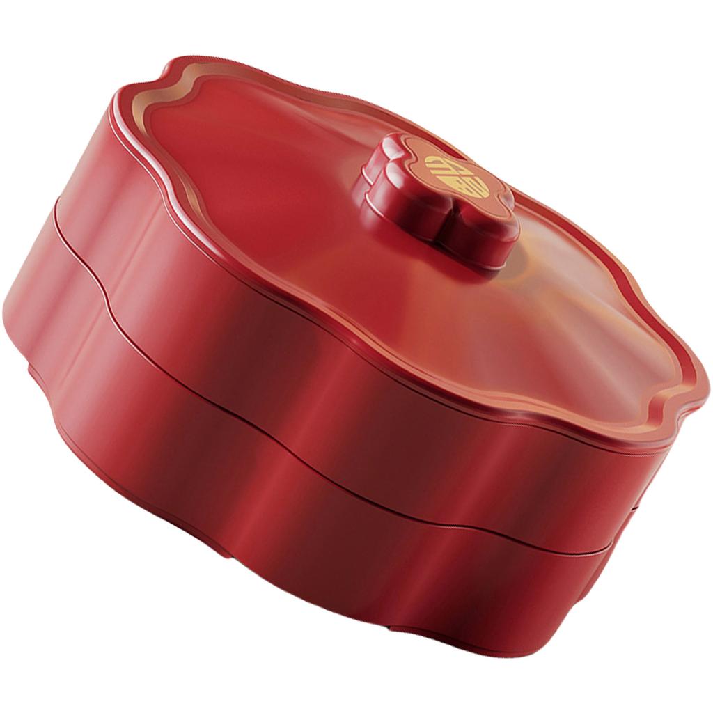 Candy Box Plastic Dry Fruit Container with Cover for Living Room 5 Compartments Snacks Organizer for Household Use