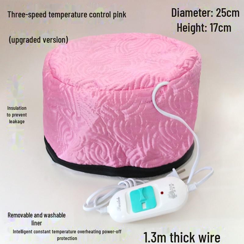 Three-Speed Electric Heating Cap for Hair Care and Hair Mask Treatment
