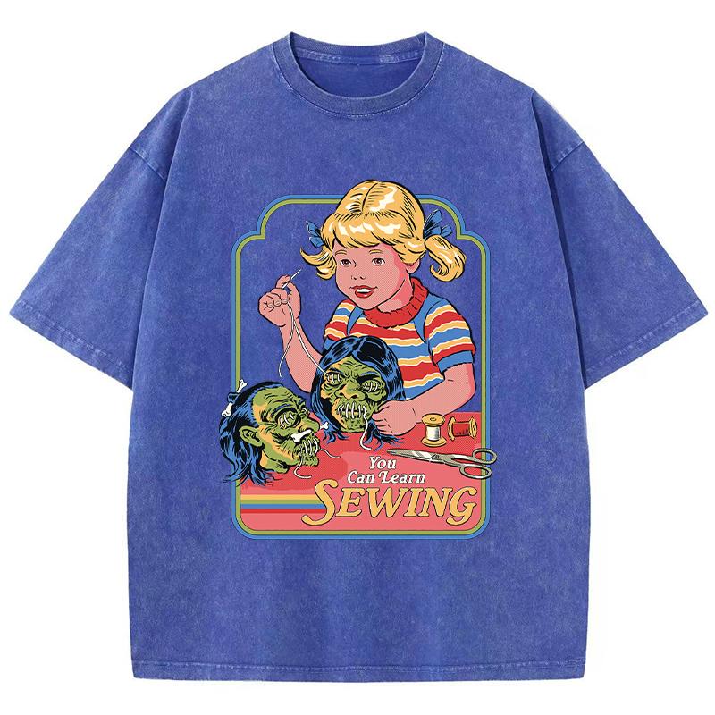 Můžete se naučit šít Potisk Dámské Opotřebované Tričko Letní Prodyšné Pratelné Tričko Streetová Móda Trička Ležérní Sportovní Cool Trička
