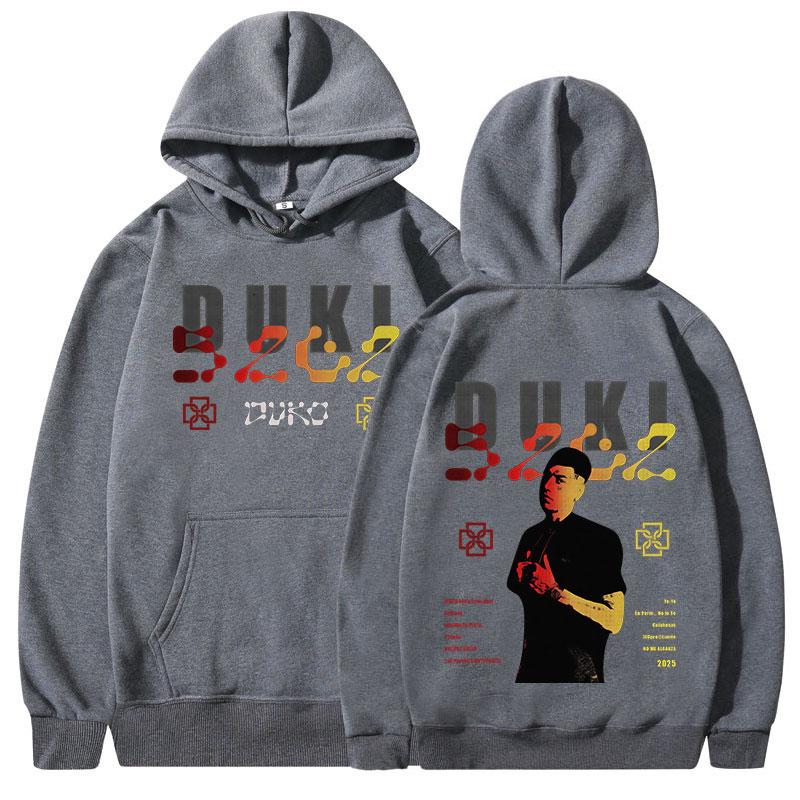 Rapper Duki 5202 MIXTAPE Album 2025 Hoodies Men's Women Clothing Hip Hop Sweatshirts Autumn Winter Fleece Long Sleeve Pullovers