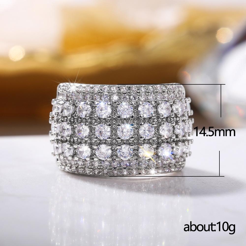 CopperWedding Bands Rings for Women Full Brilliant Cubic Zirconia Bling Bling Female Accessories Party Trendy Jewelry