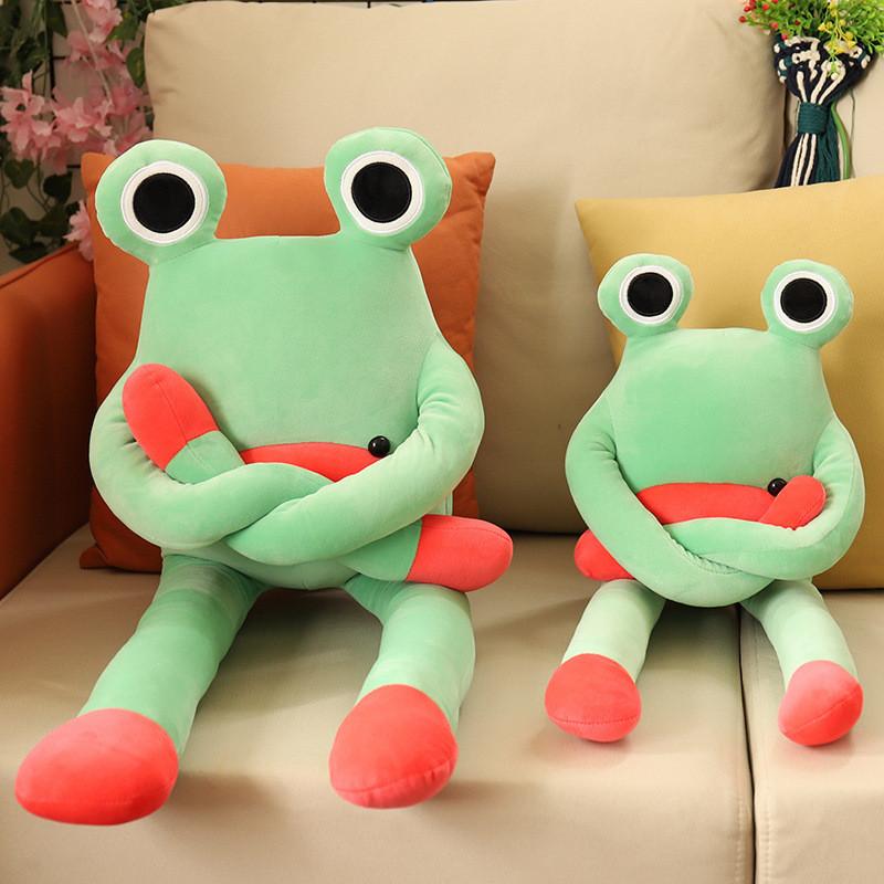 Adorable Legged Long Frog Plush Toy Soothing Sleep Buddy Big Eyed Girl Kid Gift