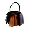 Halloween Candy Basket Mesh Tulle Bow Decorative Bucket Soft Handle Trick or Treat Storage Container for Party and Home Use