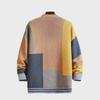 Men's Plus Size Loose Cashmere Patchwork Cardigan: Unique Autumn/Winter V-Neck Sweater
