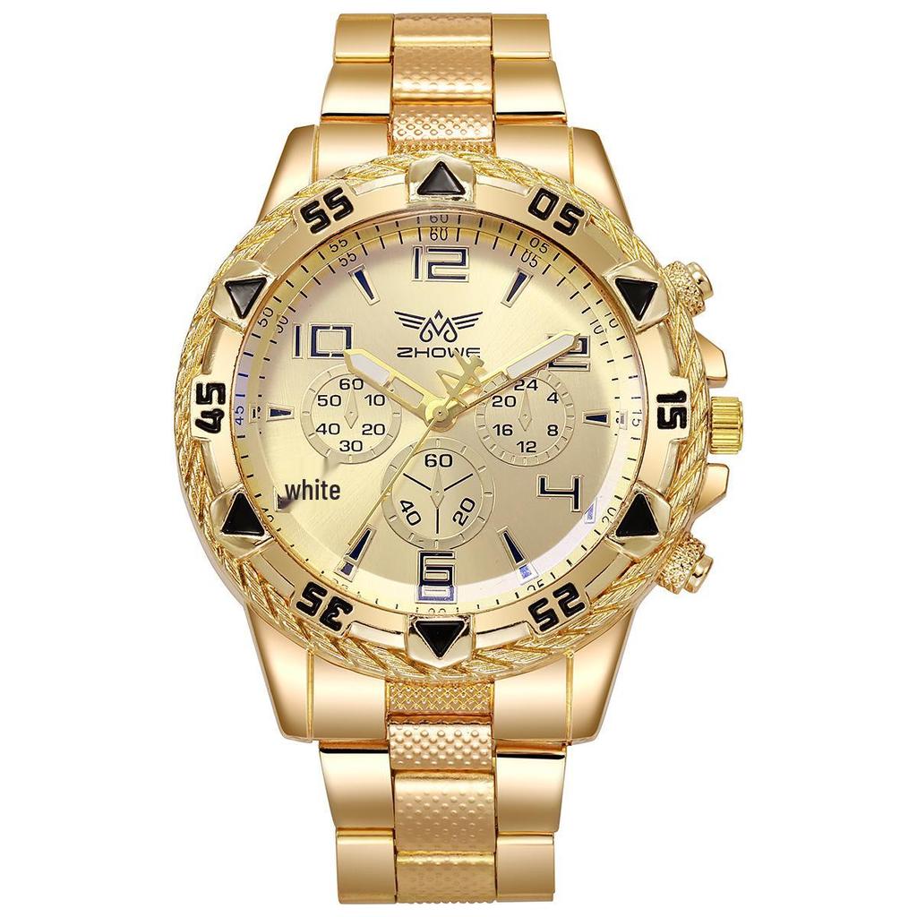 2023 Trendy Men's Casual Alloy Watch with Faux Chronograph and Steel Band