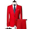 Jacket + Pants Fashion Formal Dress Mens Suit Set Men Casual Wedding Suits Groom Korean Slim Fit Dress