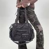 Damen Street Hottie Mehrere Taschen Gewaschene Lokomotive Tasche Große Kapazität Retro Umhängetasche