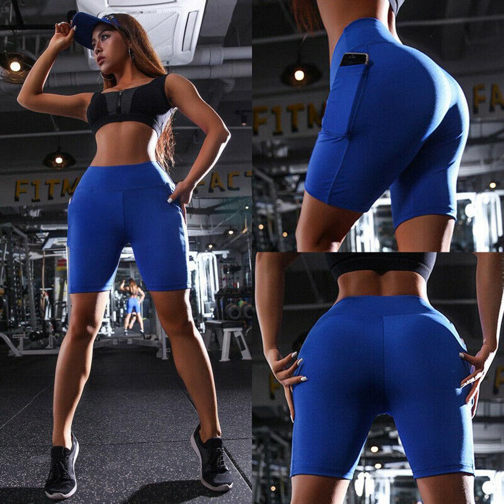 Femei cu talie înaltă Sport scurt antrenament alergare fitness jambiere pantaloni scurți yoga pentru gimnastică jambiere yoga