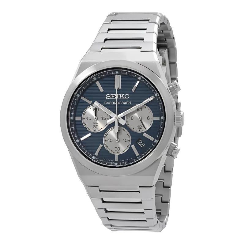 SEIKO Waterproof 100 Meters Quartz Steel Strap 40mm Men's Watch Blue Dial SSB453P1