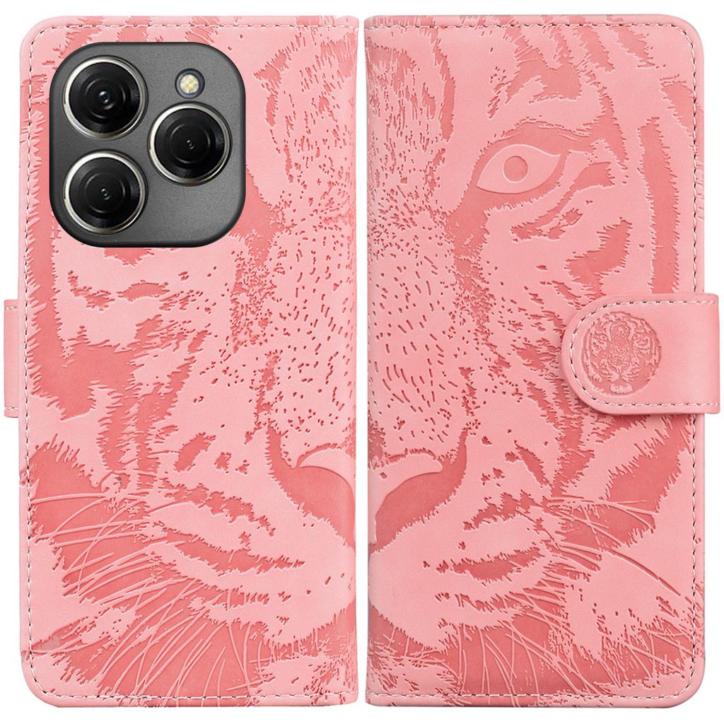 For TECNO Spark 20 Pro Wallet Phone Case Tiger Pattern PU Leather Flip Cover