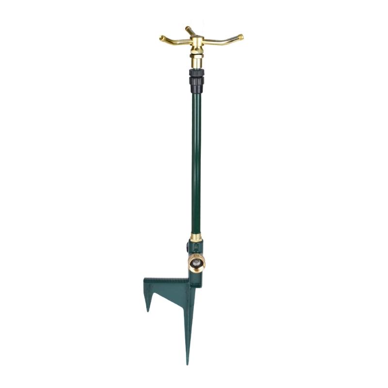 Extendable 360 Degree Swiveling 3 Arm Metal Sprinkler Featuring Solid Metal Base For Large Area Coverage