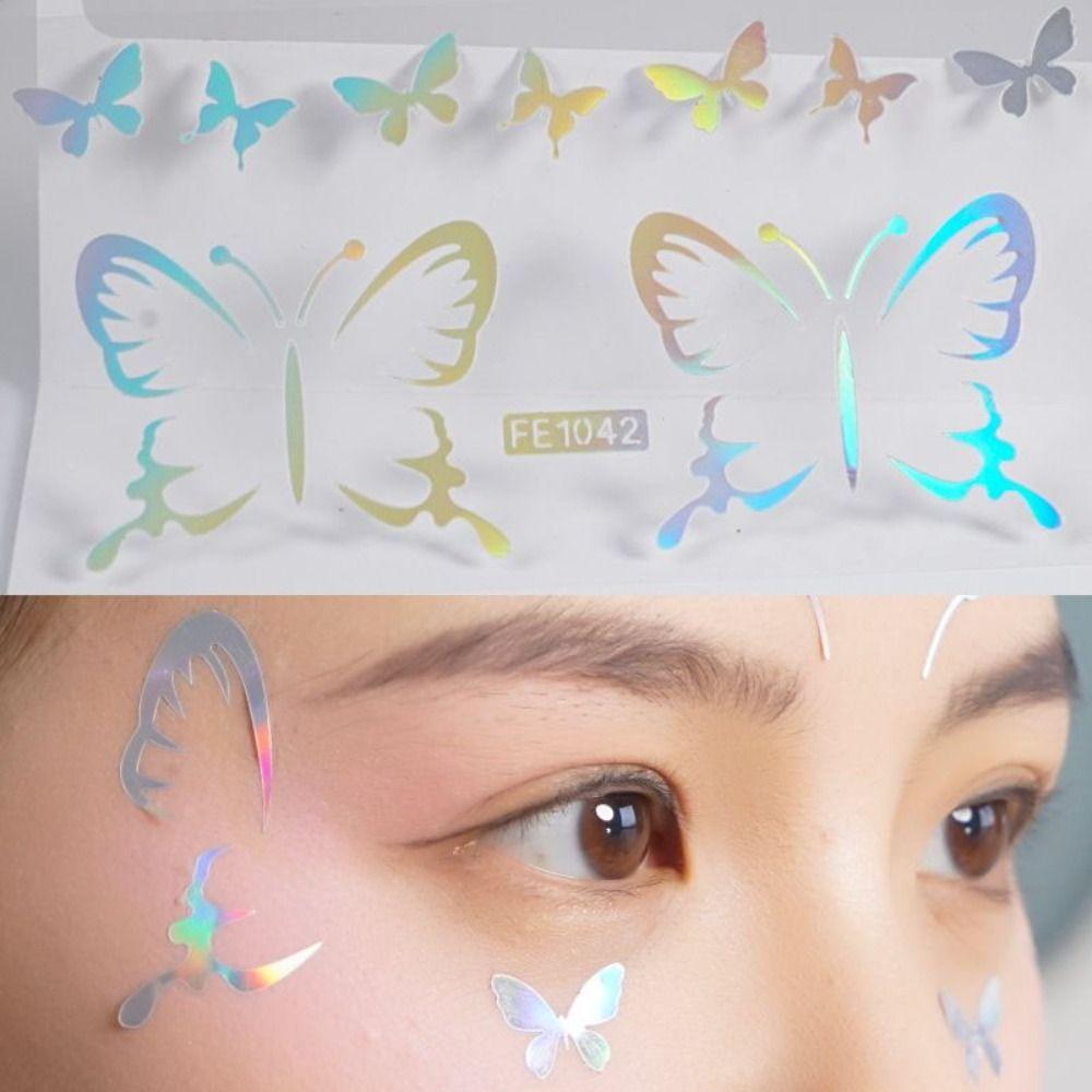 Silver Glitter Temporary Tattoo Sticker Waterproof Makeup Eyeliner Sticker Women