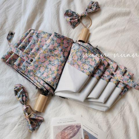 Retro Broken Flower Umbrella Female Advanced Folding Automatic Sun and Rain Protection Sun Umbrella