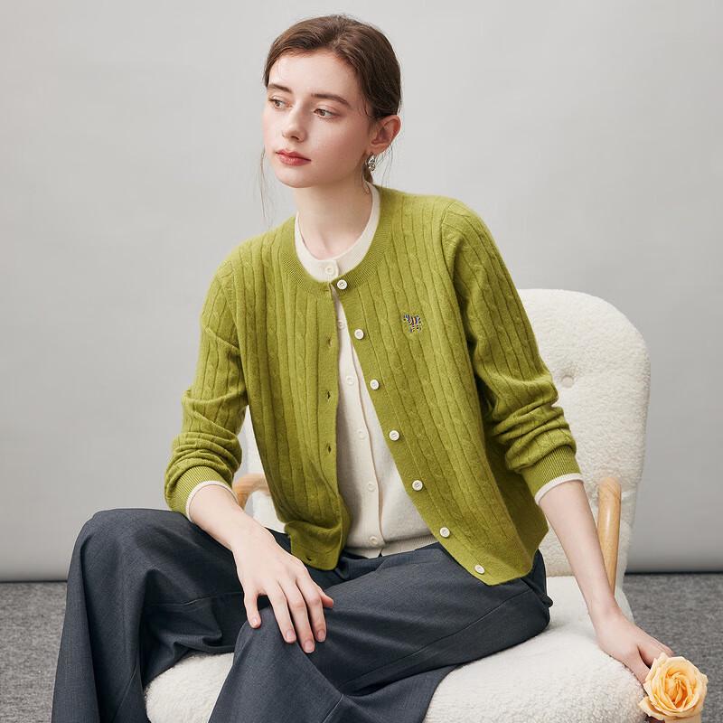 Women's Faux Two-Piece Cashmere Cardigan Sweater