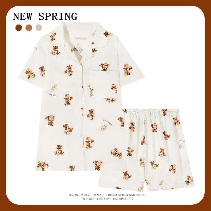 "Crayon Shin-chan" Large Size Women's Pajamas Women's Summer Short Sleeve Japanese Student Cartoon Cute Loungewear Set