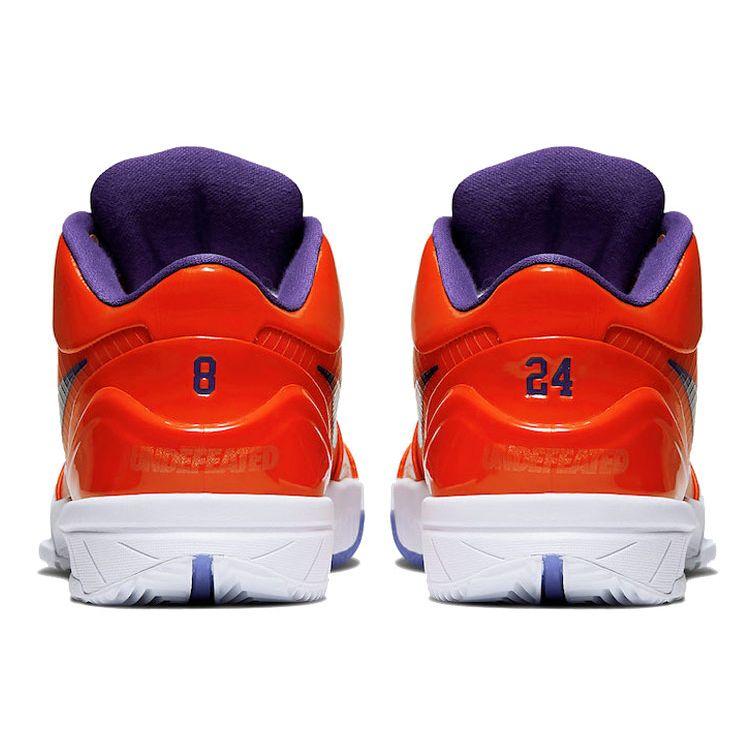 Nike Undefeated x Kobe 4 Protro Team Orange Unisex Sneakers Red Purple White CQ3869-800