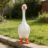 White Goose Garden Statue, Resin Duck Sculpture, Outdoor Yard Art Decor for Patio & Lawn